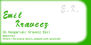 emil kravecz business card